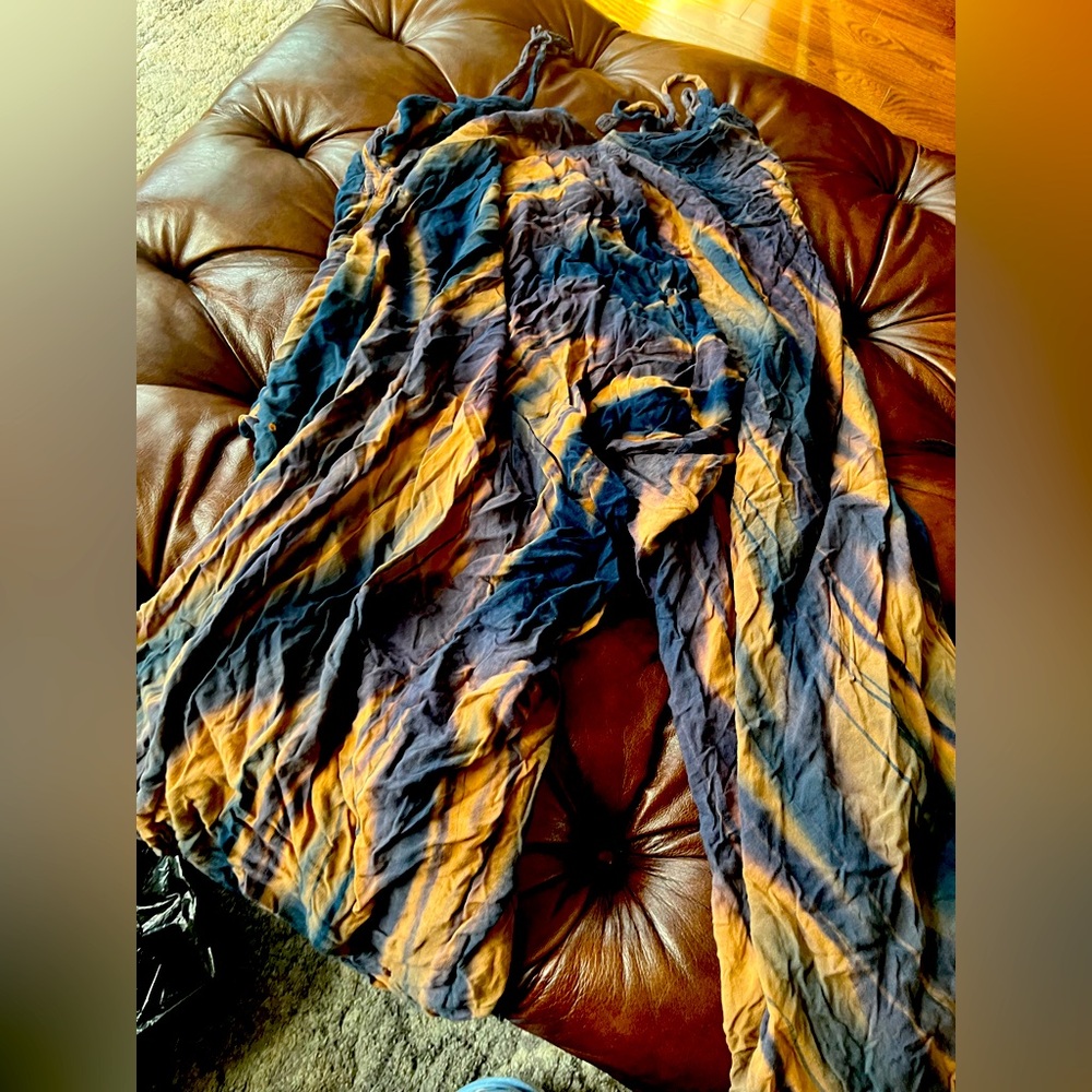 Tie-Dye jumpsuit with Blue and Orange Hues
